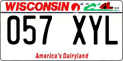 WI license plate 057XYL