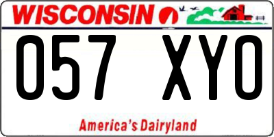 WI license plate 057XYO