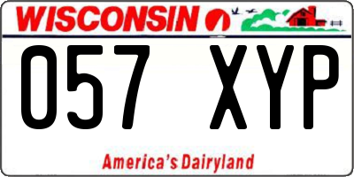 WI license plate 057XYP