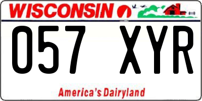 WI license plate 057XYR
