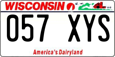 WI license plate 057XYS