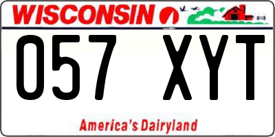 WI license plate 057XYT