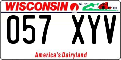 WI license plate 057XYV