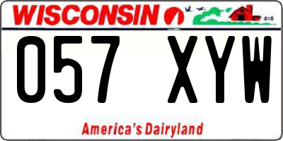 WI license plate 057XYW