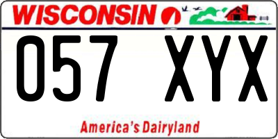 WI license plate 057XYX