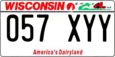 WI license plate 057XYY