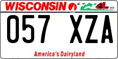 WI license plate 057XZA