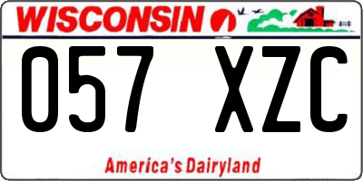 WI license plate 057XZC