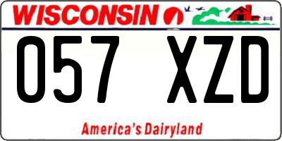 WI license plate 057XZD
