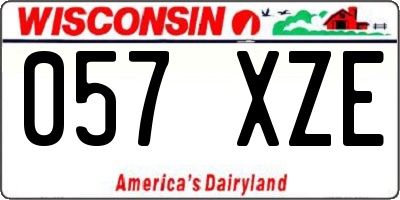 WI license plate 057XZE