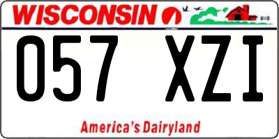 WI license plate 057XZI