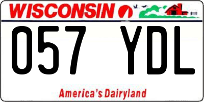 WI license plate 057YDL