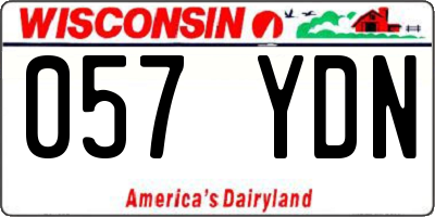 WI license plate 057YDN