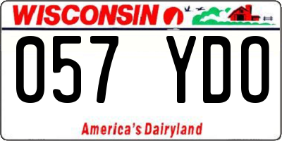 WI license plate 057YDO
