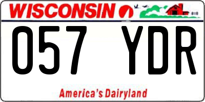 WI license plate 057YDR