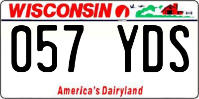 WI license plate 057YDS