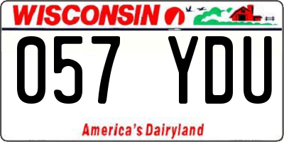 WI license plate 057YDU