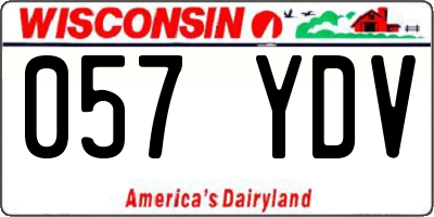 WI license plate 057YDV