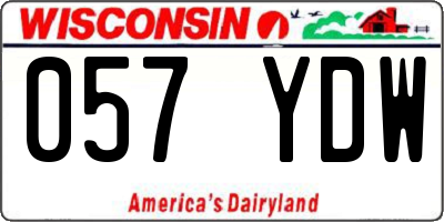 WI license plate 057YDW