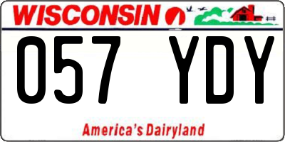 WI license plate 057YDY