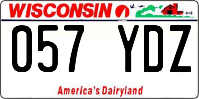 WI license plate 057YDZ