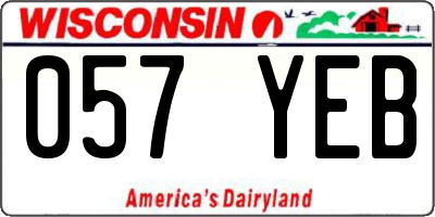 WI license plate 057YEB