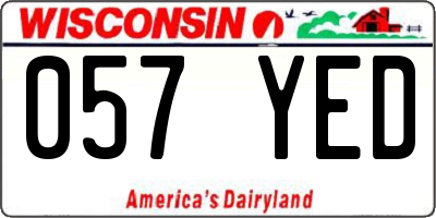 WI license plate 057YED