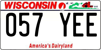 WI license plate 057YEE