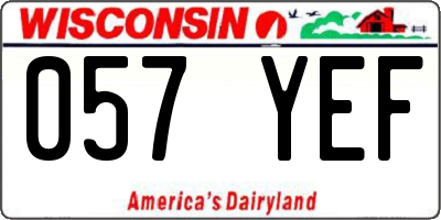 WI license plate 057YEF