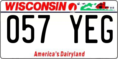 WI license plate 057YEG