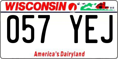 WI license plate 057YEJ