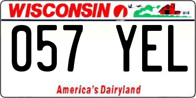 WI license plate 057YEL