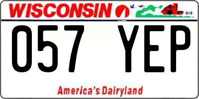 WI license plate 057YEP