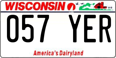 WI license plate 057YER