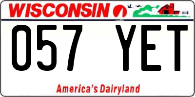 WI license plate 057YET