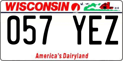 WI license plate 057YEZ