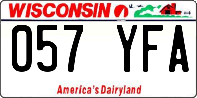 WI license plate 057YFA