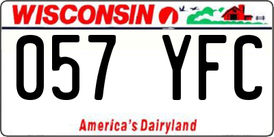 WI license plate 057YFC