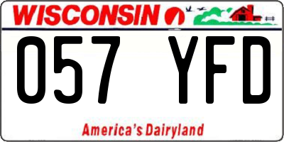 WI license plate 057YFD