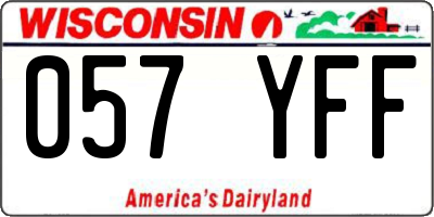 WI license plate 057YFF