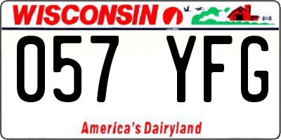 WI license plate 057YFG