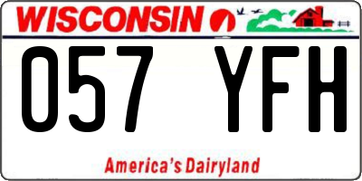 WI license plate 057YFH