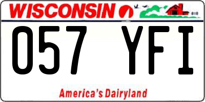 WI license plate 057YFI