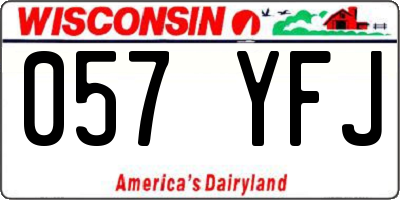 WI license plate 057YFJ