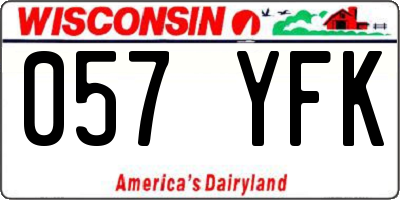 WI license plate 057YFK
