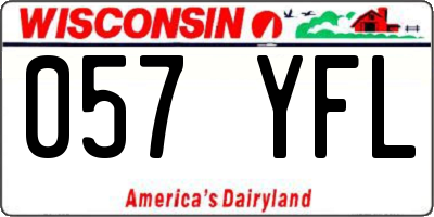 WI license plate 057YFL