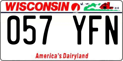 WI license plate 057YFN