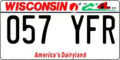 WI license plate 057YFR