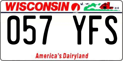 WI license plate 057YFS