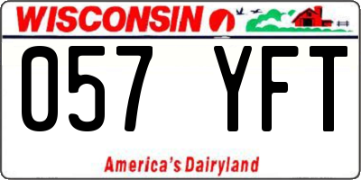 WI license plate 057YFT